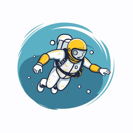 Téléchargez les illustrations : Icône vectorielle astronaute. Illustration de dessin animé de l'icône vectorielle astronaute pour le web - en licence libre de droit