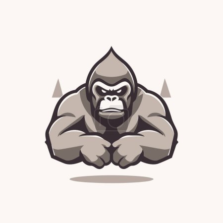 Illustration for Gorilla gorilla mascot logo vector illustration. strong strong gorilla head - Royalty Free Image