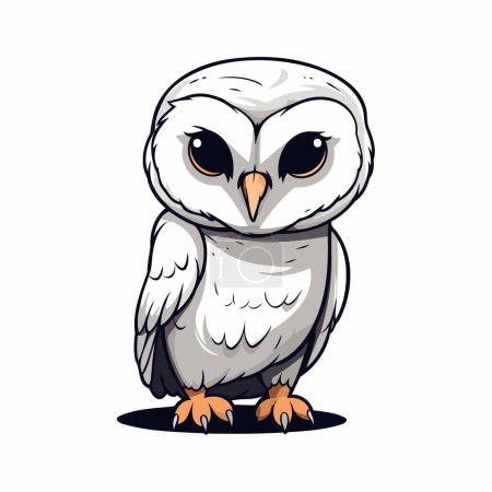 Illustration for Cute cartoon owl on white background. Vector illustration. EPS 10 - Royalty Free Image