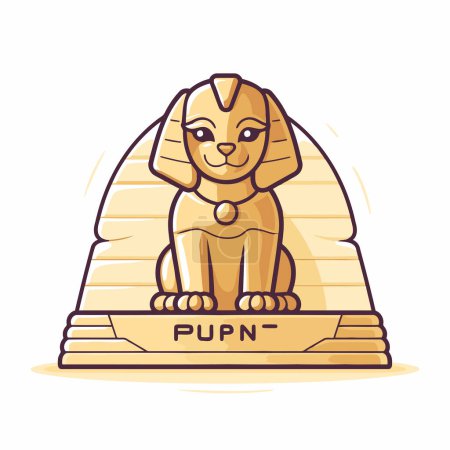 Egyptian Sphinx icon. Vector illustration in flat cartoon style.