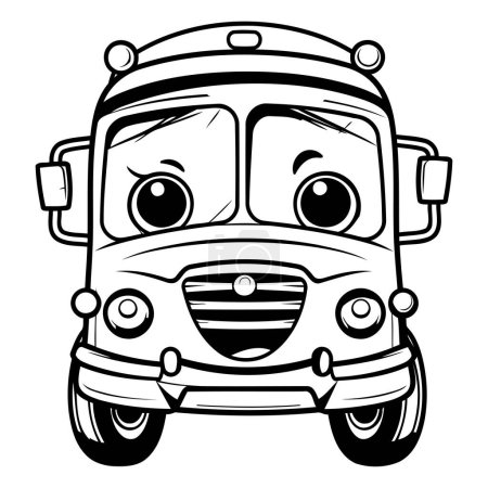 Téléchargez les illustrations : Mascotte de voiture de dessin animé mignon caractère. Illustration vectorielle. - en licence libre de droit