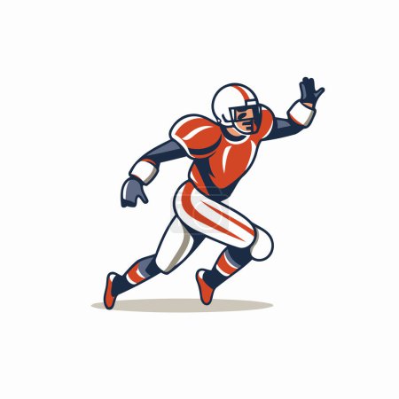 Illustration for American football player running with ball. sport vector Illustration on a white background - Royalty Free Image