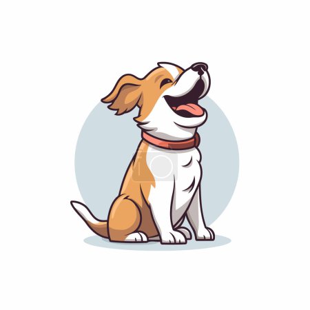 Ilustración de Lindo perro de dibujos animados. Ilustración vectorial aislada sobre fondo blanco. - Imagen libre de derechos