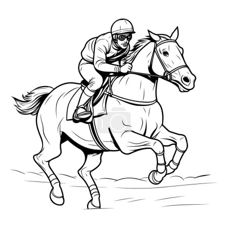 Illustration for Jockey on a horse. Vector illustration ready for vinyl cutting. - Royalty Free Image