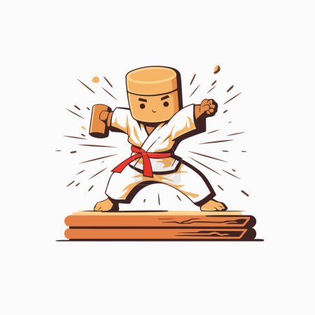 Taekwondo. Vektor-Illustration eines Karate-Mannes.