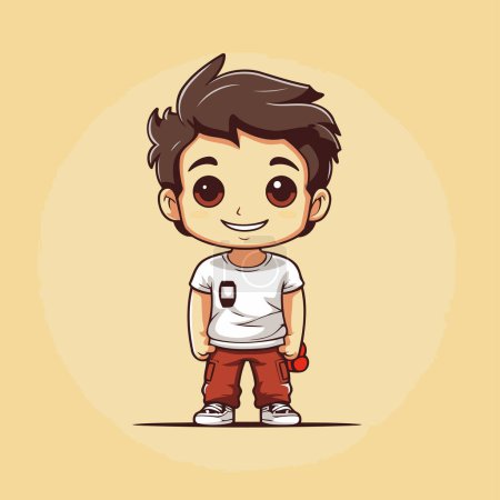 Illustration for Cute little boy in casual clothes. Vector cartoon character illustration. - Royalty Free Image