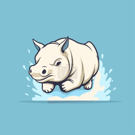 Ilustración de Icono del rinoceronte. Ilustración de dibujos animados del icono del vector rinoceronte para el diseño web - Imagen libre de derechos