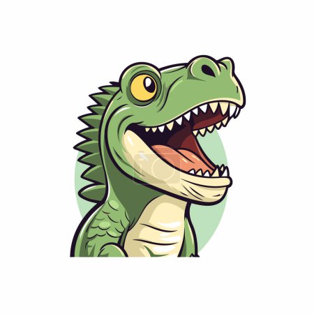 Illustration for Cartoon crocodile with teeth. Vector illustration for t-shirt design - Royalty Free Image