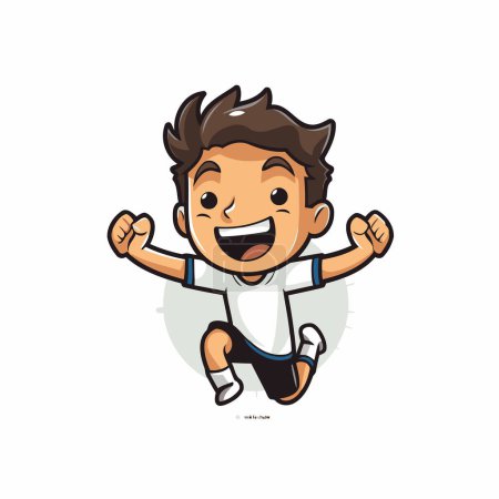 Illustration for Boy running cartoon character vector Illustration on a white background for your web and mobile app design - Royalty Free Image