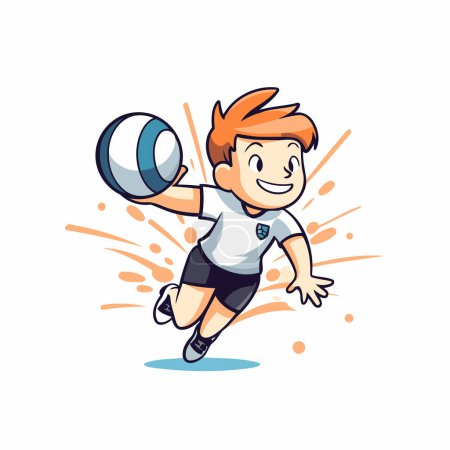 Illustration for Volleyball player with ball. Vector illustration on white background. - Royalty Free Image