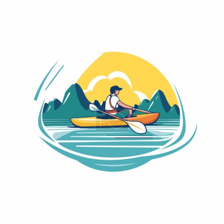 Illustration for Kayaking. canoeing. paddling. canoeing vector icon - Royalty Free Image