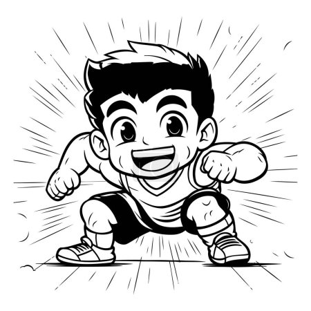 Illustration for Cartoon Illustration of Kid Boy Boxing or Mascot Character - Royalty Free Image