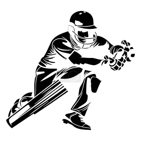 Illustration for Cricket player with a bat and ball. Vector illustration. - Royalty Free Image