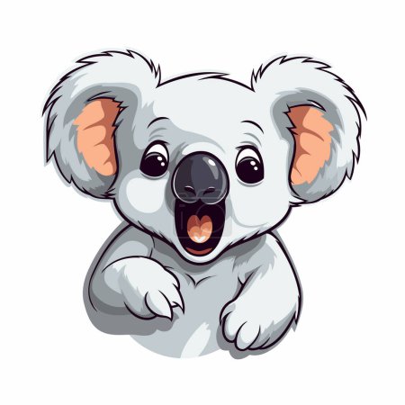 Téléchargez les illustrations : Mignon koala dessin animé sur un fond blanc. Illustration vectorielle. - en licence libre de droit