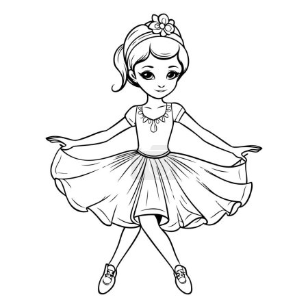 Téléchargez les illustrations : Jolie petite ballerine en tutu. Illustration vectorielle. - en licence libre de droit
