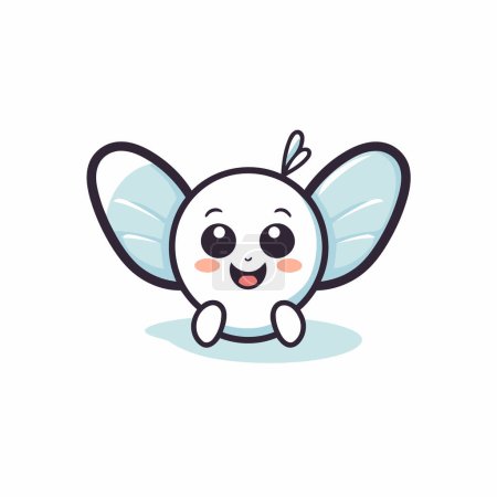 Illustration for Cute cartoon butterfly isolated on white background. Vector illustration in a flat style. - Royalty Free Image
