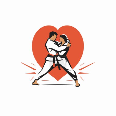 Illustration for Tae Kwon Do or Korean martial art vector design template. - Royalty Free Image