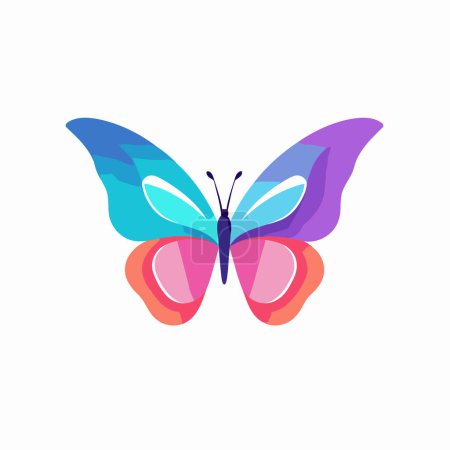 Ilustración de Mariposa icono colorido. Ilustración vectorial aislada sobre fondo blanco. - Imagen libre de derechos
