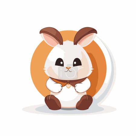 Illustration for Cute cartoon rabbit. Vector illustration isolated on a white background. - Royalty Free Image