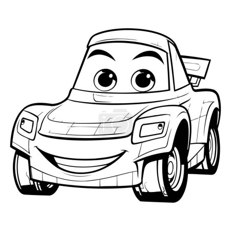 Téléchargez les illustrations : Illustration d'une voiture de dessin animé sur fond blanc. illustration vectorielle - en licence libre de droit