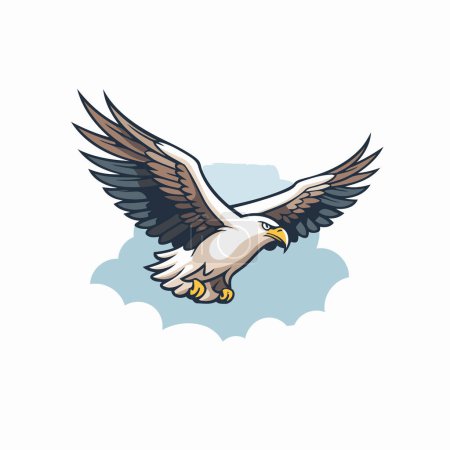 Illustration for Eagle flying in the sky. Vector illustration on white background. - Royalty Free Image