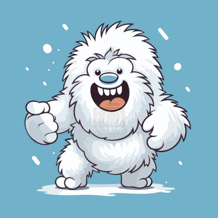 Illustration for Vector illustration of a cute cartoon white dog with a big smile. - Royalty Free Image