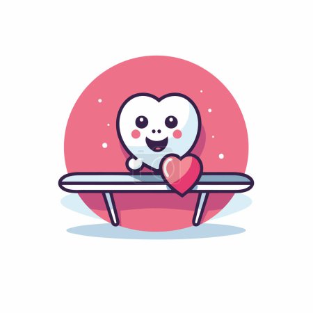 Illustration for Cute heart character. Happy valentines day. Vector illustration - Royalty Free Image