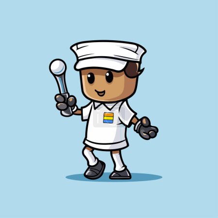 Téléchargez les illustrations : Mascotte de marin Cartoon Illustration vectorielle de conception de caractères. - en licence libre de droit