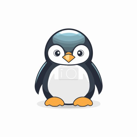 Téléchargez les illustrations : Mignon pingouin isolé sur un fond blanc. Illustration vectorielle. - en licence libre de droit