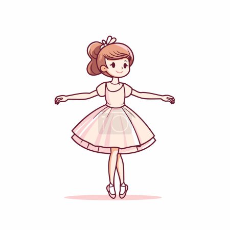 Illustration for Cute little ballerina in tutu. Vector illustration. - Royalty Free Image
