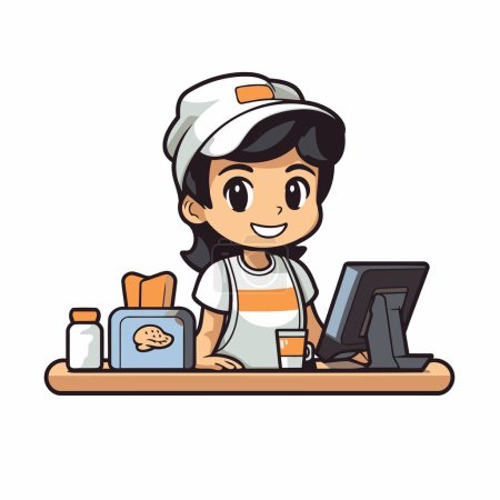 Illustration for Cute little chef cartoon vector illustration graphic design vector illustration graphic design - Royalty Free Image