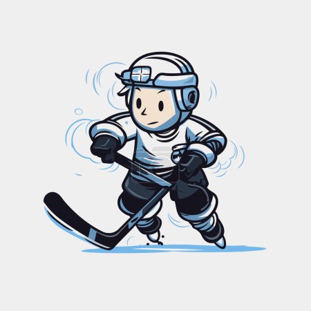 Illustration for Ice hockey player. Vector illustration of a cartoon ice hockey player. - Royalty Free Image