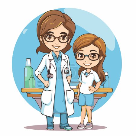Illustration for Doctor and patient cartoon icon vector illustration graphic design vector illustration graphic design - Royalty Free Image