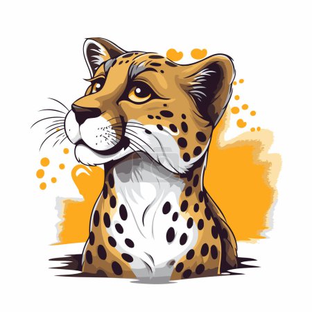 Téléchargez les illustrations : Cheetah. Illustration vectorielle d'un guépard sur fond blanc. - en licence libre de droit
