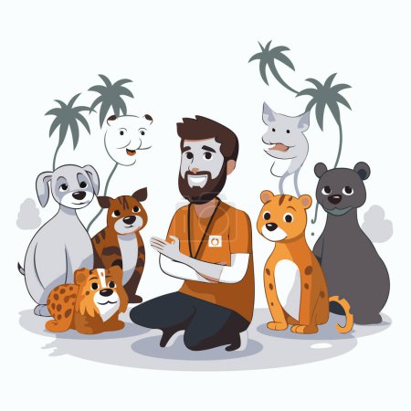 Illustration for Animal concept with cartoon icons design. vector illustration 10 eps graphic. - Royalty Free Image