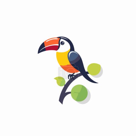 Téléchargez les illustrations : Élément de conception du logo Toucan Bird Icon. Illustration vectorielle. - en licence libre de droit