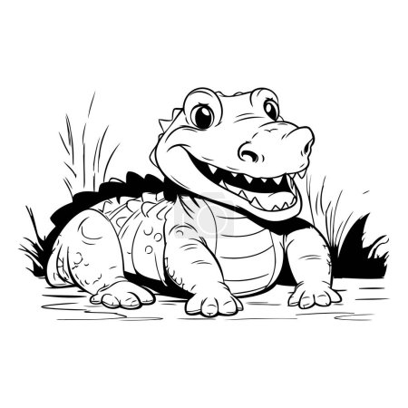Illustration for Crocodile cartoon vector illustration isolated on white background. Cute crocodile character - Royalty Free Image