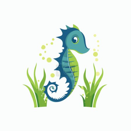 Illustration for Seahorse. sea animal vector Illustration on a white background - Royalty Free Image