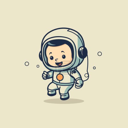 Ilustración de Lindo astronauta ilustración vector de dibujos animados. Lindo personaje astronauta de dibujos animados. - Imagen libre de derechos