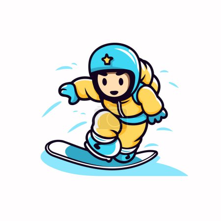 Téléchargez les illustrations : Icône vectorielle snowboarder. Illustration de bande dessinée de l'icône vectorielle snowboarder pour la conception web - en licence libre de droit