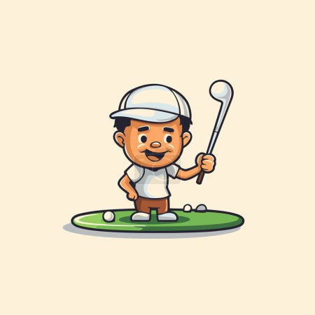 Illustration for Golfer with a golf club. Vector illustration in cartoon style - Royalty Free Image