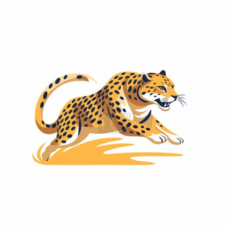 Ilustración de Cheetah animal vector Ilustración aislada sobre un fondo blanco. - Imagen libre de derechos