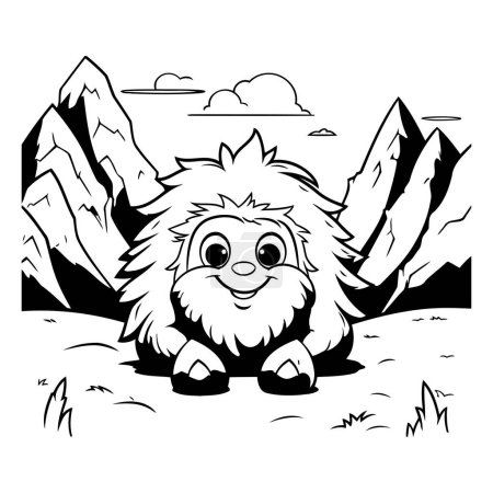 Illustration for Lion - Black and White Cartoon Illustration. Educational Game for Children - Royalty Free Image