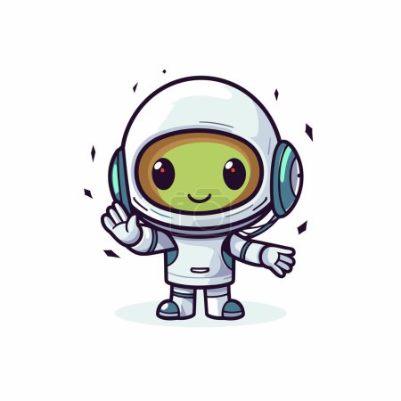 Illustration for Cute astronaut. Cute cartoon spaceman. Vector illustration. - Royalty Free Image