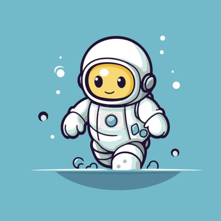 Illustration for Astronaut cartoon character. Cute hand drawn vector illustration. - Royalty Free Image