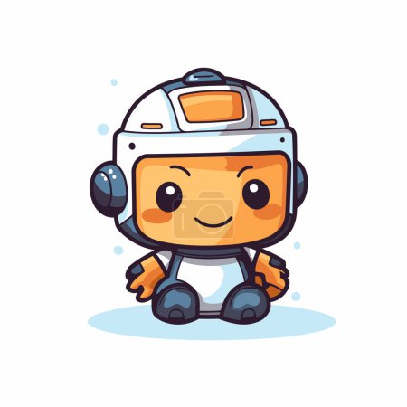 Illustration for Cute robot character. Vector illustration. Isolated on white background. - Royalty Free Image
