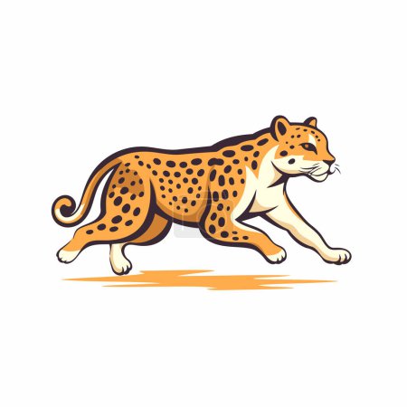 Ilustración de Dibujos animados guepardo vector ilustración. Icono animal gato salvaje. - Imagen libre de derechos