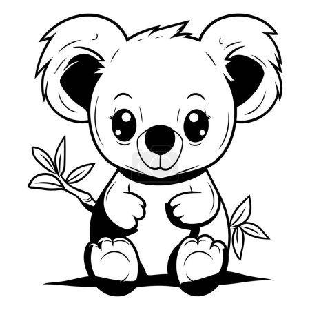 Téléchargez les illustrations : Caractère Mascotte de Koala Cartoon mignon - Livre à colorier - en licence libre de droit