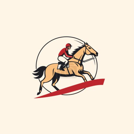 Téléchargez les illustrations : Logo des courses de chevaux. icône du sport équestre. Illustration vectorielle - en licence libre de droit