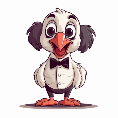 Illustration for Illustration of a funny cartoon parrot on a white background. - Royalty Free Image